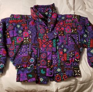 Vintage geometric 80s Edelweiss ski wear jacket
